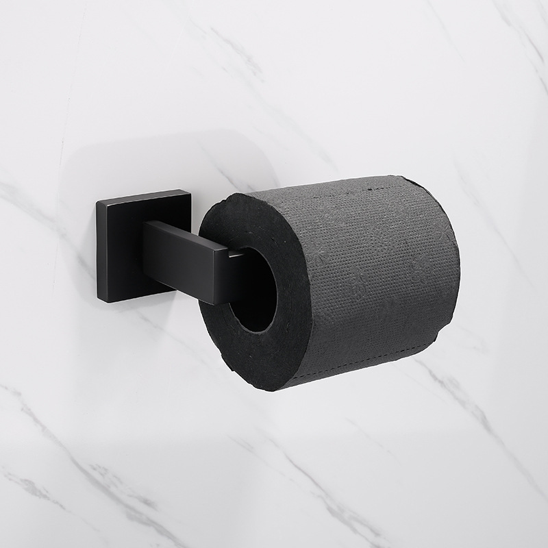 北欧风格304不锈钢黑色浴室毛巾架卫生间毛巾杆厕所壁挂毛巾挂件