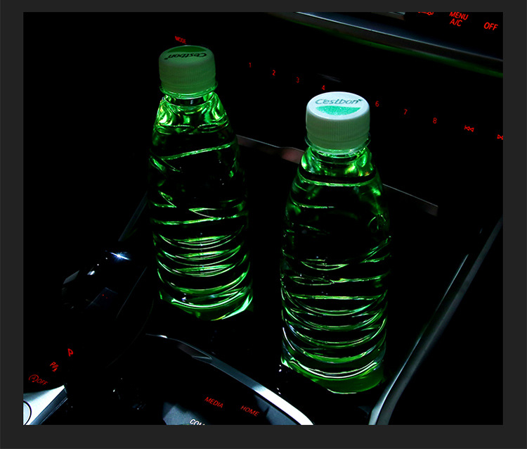 Car luminous cup mat colorful induction LED light USB charging interior modification car non-slip cup slot atmosphere light