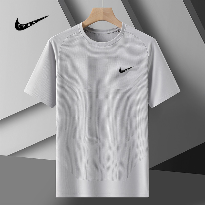 Summer Ice Silk Men's Short-Sleeved T-Shirt Pure Color Versatile Mesh Breathable Loose Casual Round Neck Pullover for Men 2026 Summer Ice Silk Men's Short-Sleeved T-Shirt Pure Color Versatile Mesh Breathable Loose Casual Round Neck Pullover for Men 2026