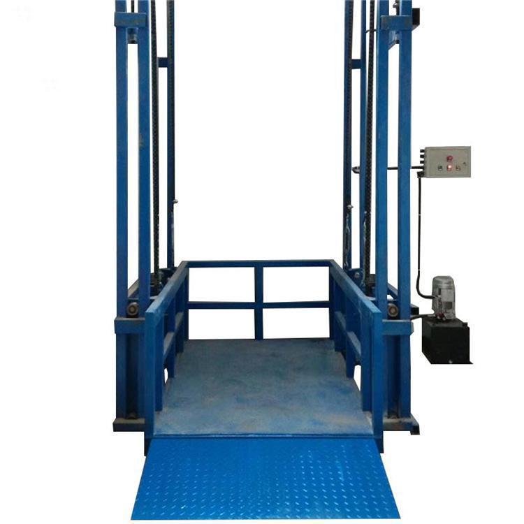 Plataforma de riel único y doble para elevador hidráulico tipo cadena de elevador de carga de cuatro columnas