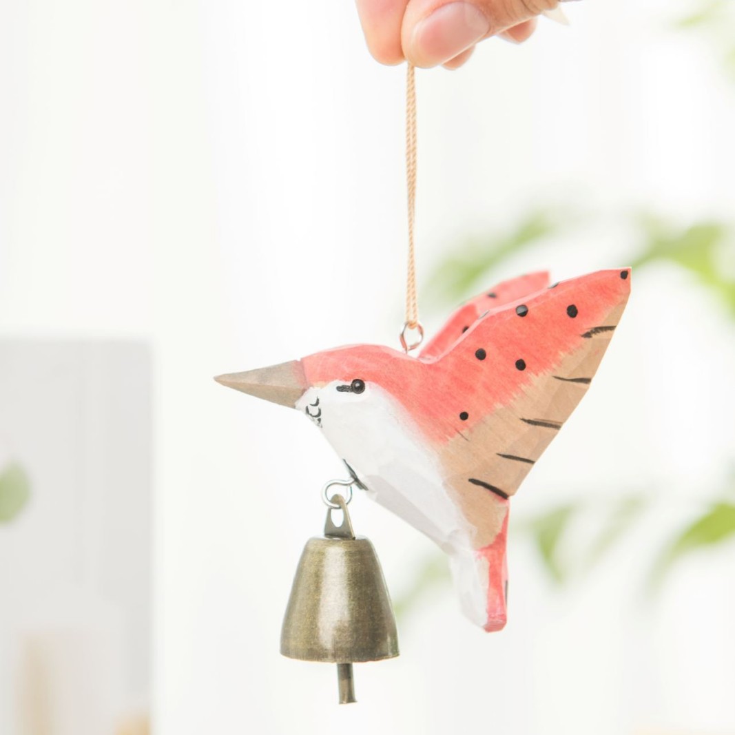 Hecha a mano colibríes colgar decoración de mesa campana colgar decoración de patio campana de viento pájaros