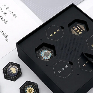 Badge Creative Blind Box Custom Black Texture Tear-Off Blind Box Metal Crafts Medal Medal Packaging Box Design