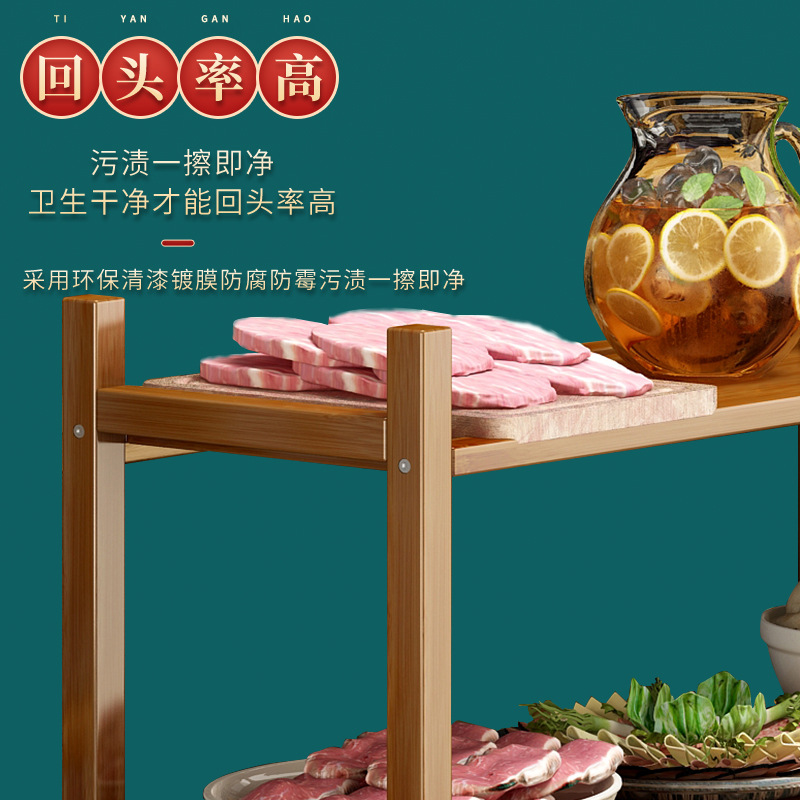Estante de almacenamiento de cocina piso de múltiples capas de frutas y verduras rack de pared mesa de almacenamiento móvil estante de almacenamiento de olla caliente