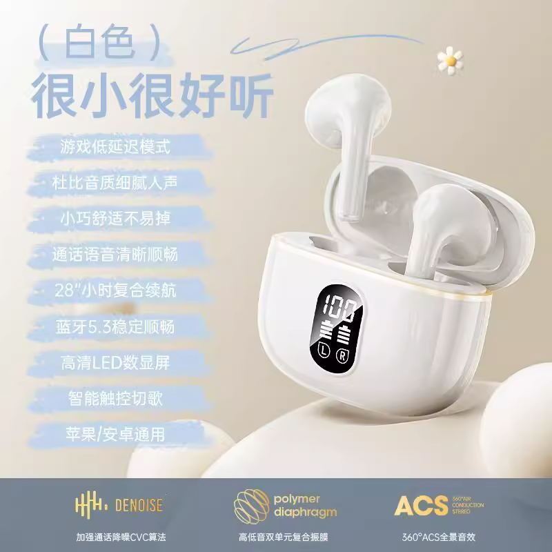 蓝牙耳机2025新款智能无线降噪高品质入耳式显示电量超长续航通用|undefined