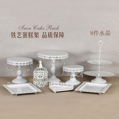 Estilo Europeo soporte de la torta de la boda taza de papel pastelería bandeja de la torta de la boda postre mesa de decoración de metal pastelería soporte 13-piece Set image 12