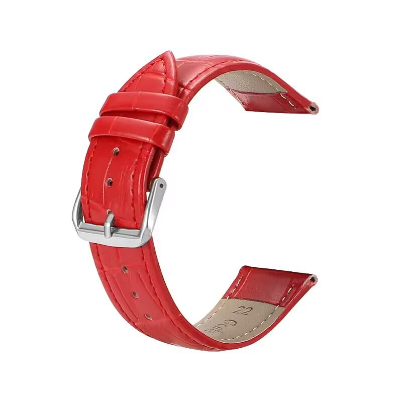 Watch Strap (Huawei Samsung Apple) genuine leather, crocodile & bamboo print, 12–24 mm widths