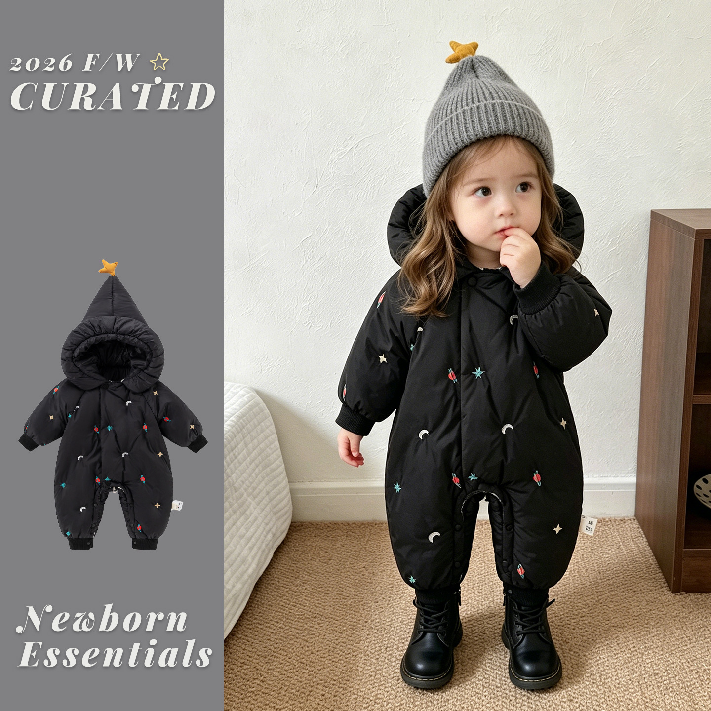 Baby Girl down Jacket Jumpsuit Newborn 90 White Duck down Bodysuit Baby Winter New Style Outdoor Crawling Suit