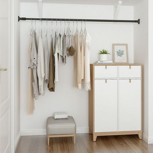 Closet wardrobe hanging rod extensible rod without drilling shower curtain rod clothesline rod cross bar curtain rod hanging rod door curtain rod factory