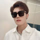2024 new sunglasses one-piece TikTok popular frameless sunglasses women's handsome trendy UV-proof beige nail glasses