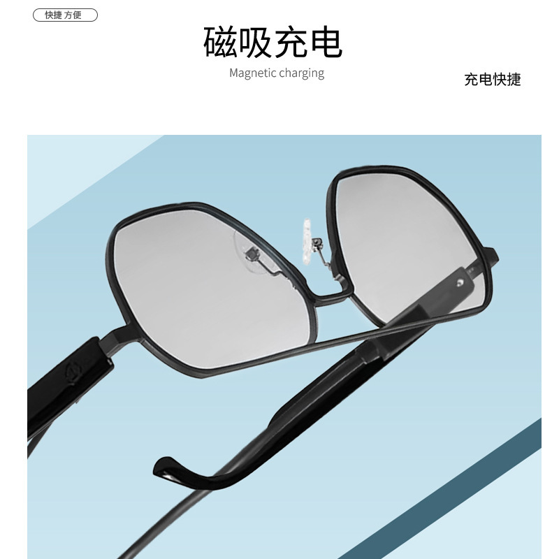 2025変色GS12スマートbluetoothメガネ通話聴歌釣り昼夜両用磁気吸引充電変色レンズ|undefined