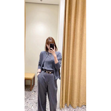 英杰2024M家秋冬新款简约单排扣钉钻针织开衫背心两件套女240223