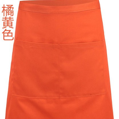 Delantal de barbacoa, camarero, mono de media longitud, material grueso, delantal largo, delantal negro, camarero, cintura corta, mujer