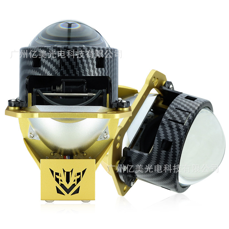 汽车LED大透镜大灯3寸平面透镜有损大功率62W改装汽车大透镜大灯