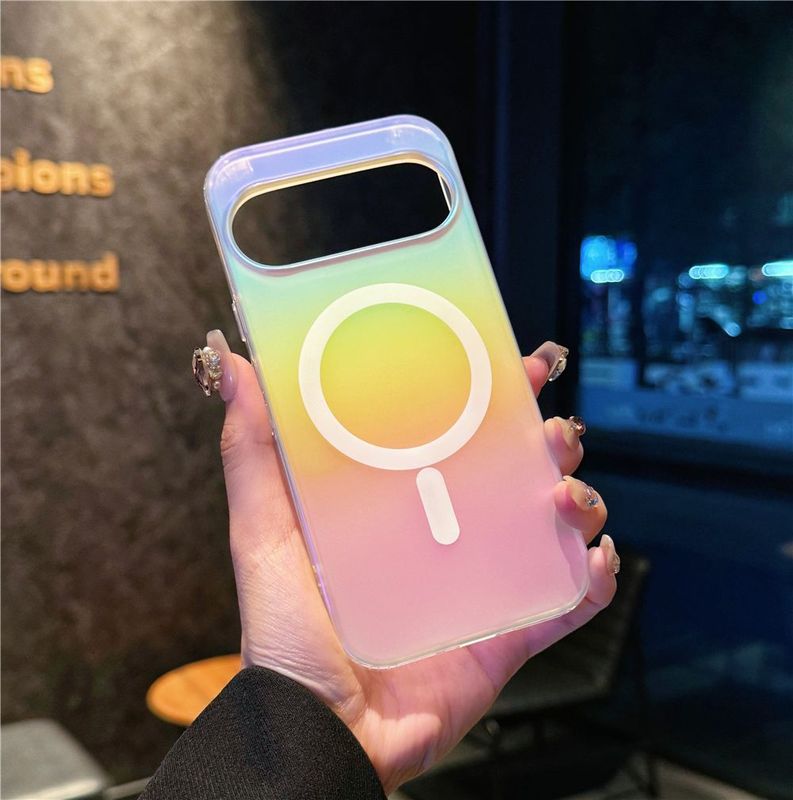 Google pixel10proXL カラーメッキ携帯電話ケースレーザー Google 9/9pro グラデーションつや消しケース pixe9A に適しています。|undefined
