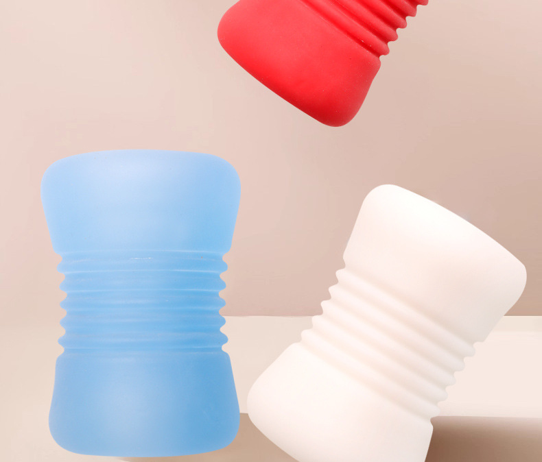 Hamburger Cup Dual-Channel Male Masturbator, Double-Ended Manual Stroker, TPE — detail image 2