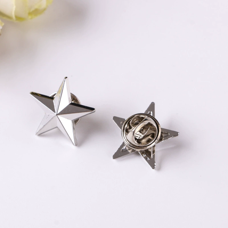 Цинковый сплав пятиконечная звезда значок металлический трехмерный костюм аксессуары сувенирный значок на заказ