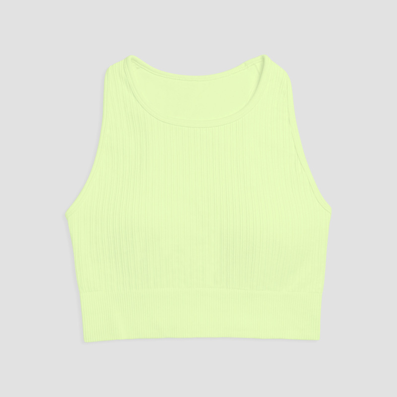 Small fresh solid color vertical grain fixed cup sports small vest