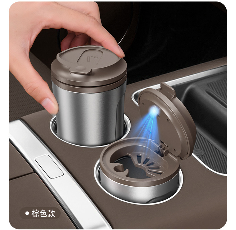 2025 New Car Ashtray Anti-Fly Ash Automatic Smoke Extinguishing Coffee Cup Ashtray Classy and Classy