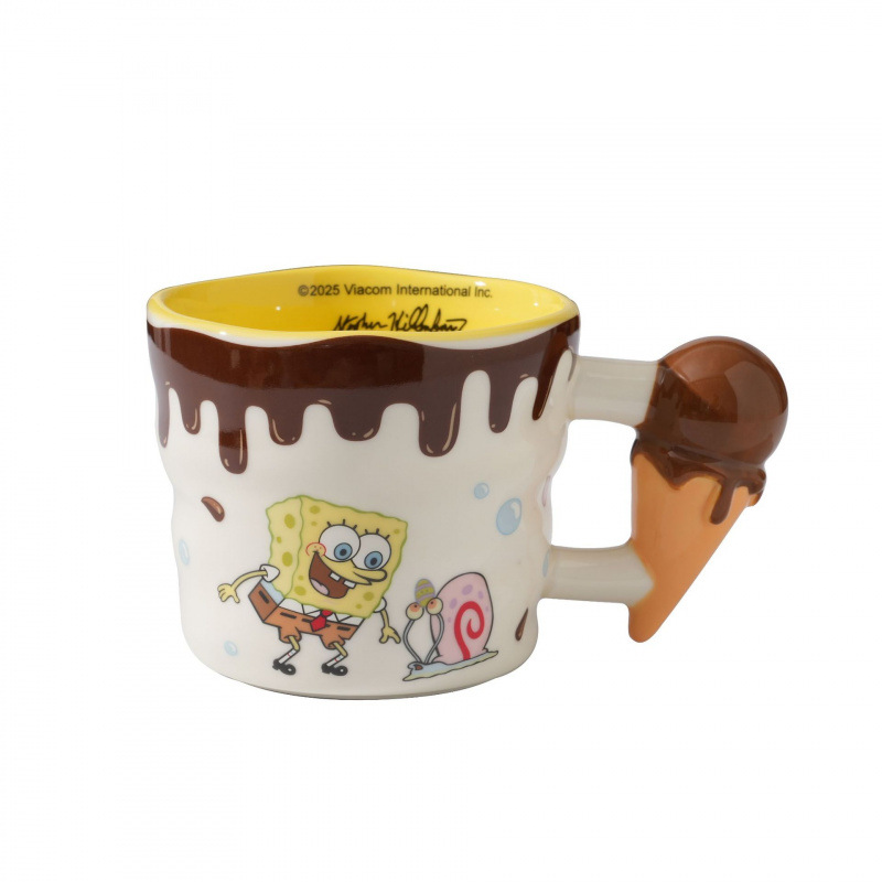 Auténtica taza de desayuno de Bob Esponja, taza de cerámica de dibujos animados, taza de café, taza de agua de gran capacidad, taza regalo