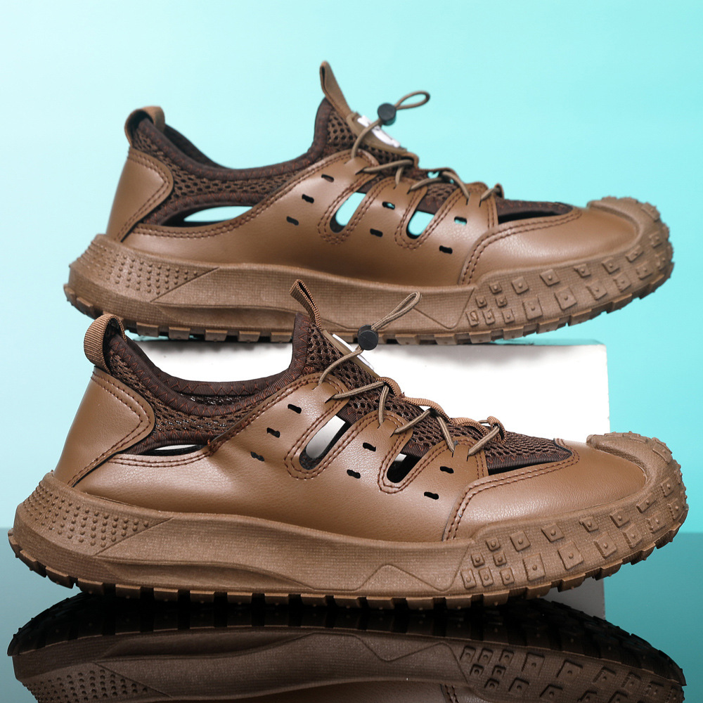 Nuevas sandalias de verano de tamaño grande, moda casuales, zapatos de playa deportivos transpirables y cómodos, zapatos de hombre con suela suave