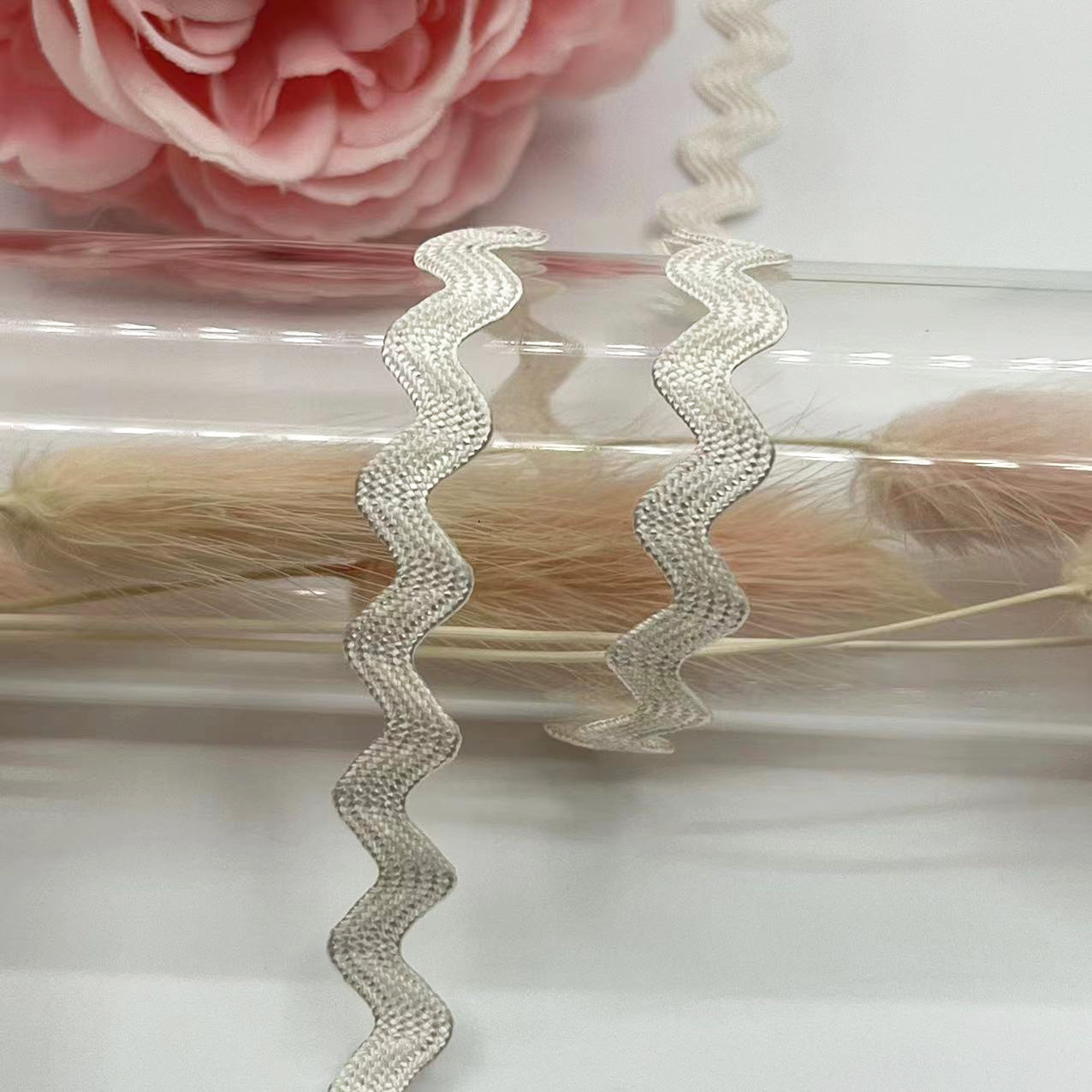 5mm onda de color sólido en forma de S borde curvo de encaje cortina de cinta sombrero ropa para niños accesorios de boda accesorios de ropa en stock