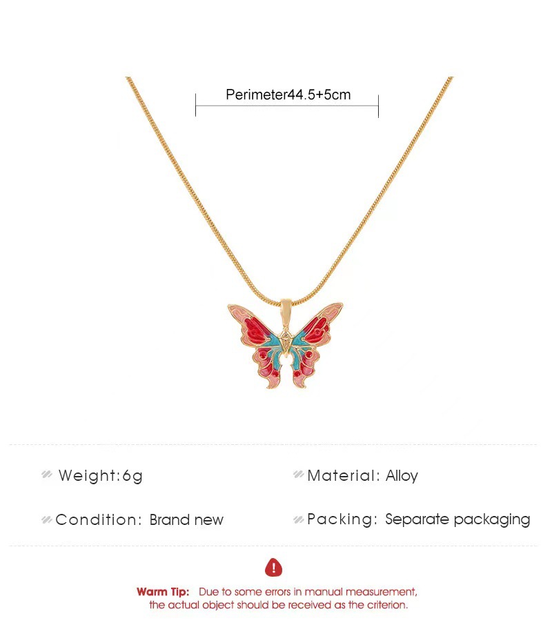 Fashion Butterfly Alloy Enamel Women's Pendant Necklace 1 Piece display picture 1