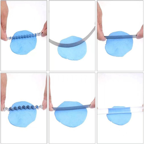 Cross-border 5-piece set of polymer clay tools Clay wavy blade DIY soft clay sculpture hand cutting tools