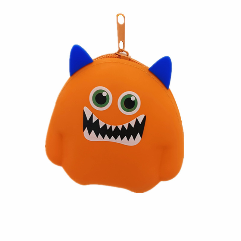 Monstruos de dibujos animados de silicona bolso de cambio de color caramelo cable de datos auriculares bolsa de almacenamiento portátil mini llave bolsa