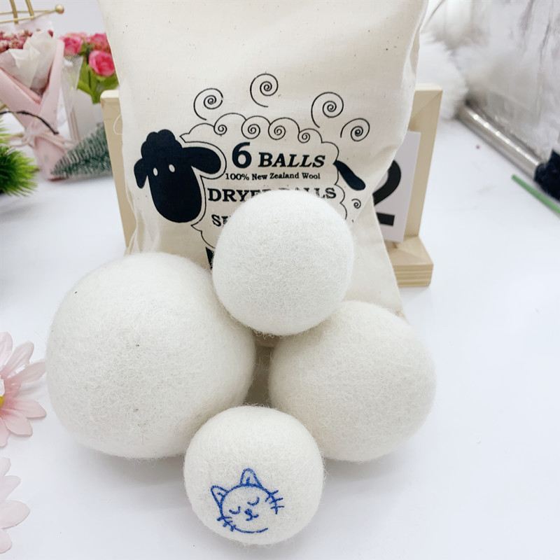 Cross-Border Wholesale 5Cm7Cm Wool Drying Balls Anti-Static Felt Balls New Zealand Wool Anti-Tangle Water-Absorbing Moisture-Absorbing