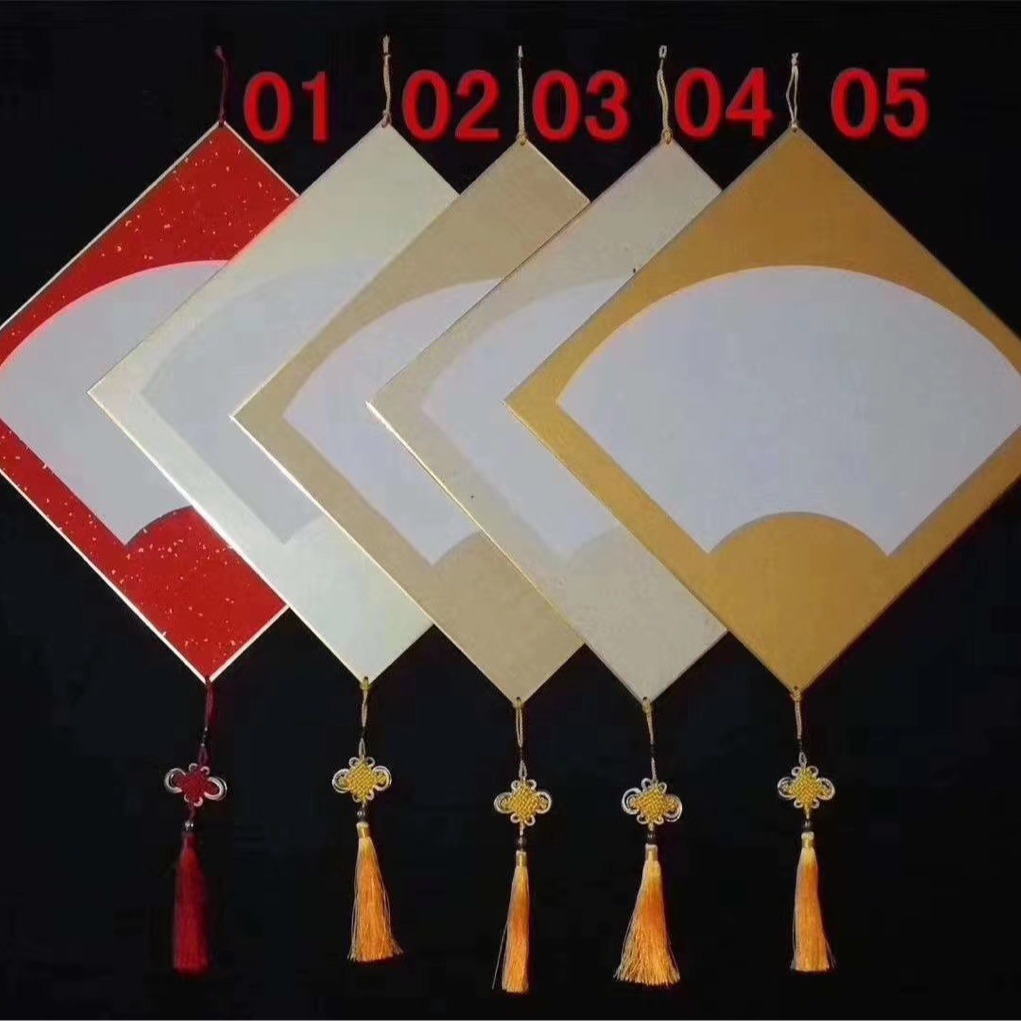 中国结福卡蜡染万年红金边加厚硬卡 书法33x33斗方毛笔书法伴手礼