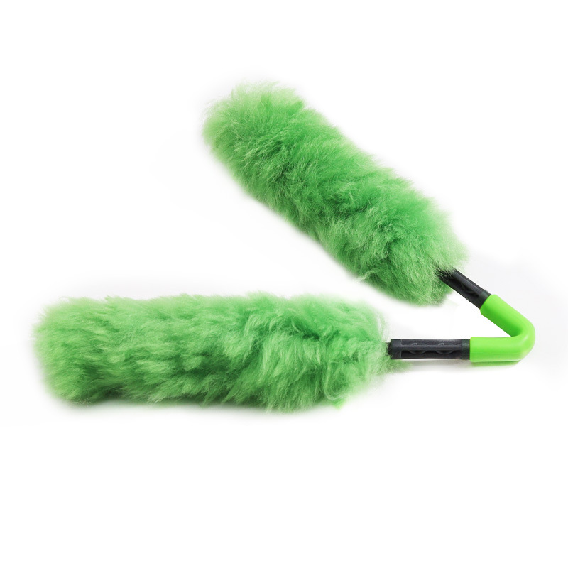 녹색 양모 청소 스틱