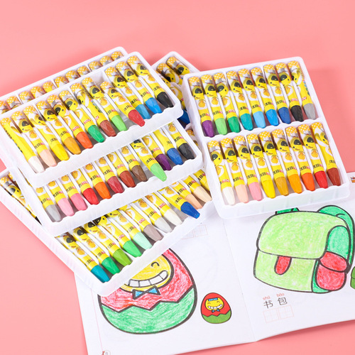 Wangcai 12-color boxed oil pastel set children's painting crayon 24-color baby coloring pen student art pen