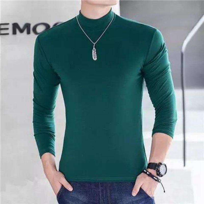 하프 하이 칼라 다크 그린