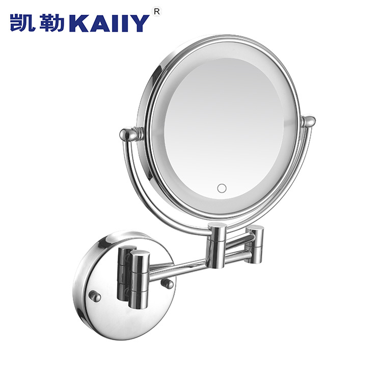 Bathroom Makeup Mirror Foldable Hotel Bathroom Rotating Telescopic Mirror Double-Sided Beauty Mirror Wall-Mounted Stainless Steel Household Use