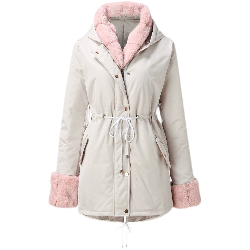Теплая длинная куртка с капюшоном и длинными рукавами, модная яркая съемная пуховая куртка на молнии