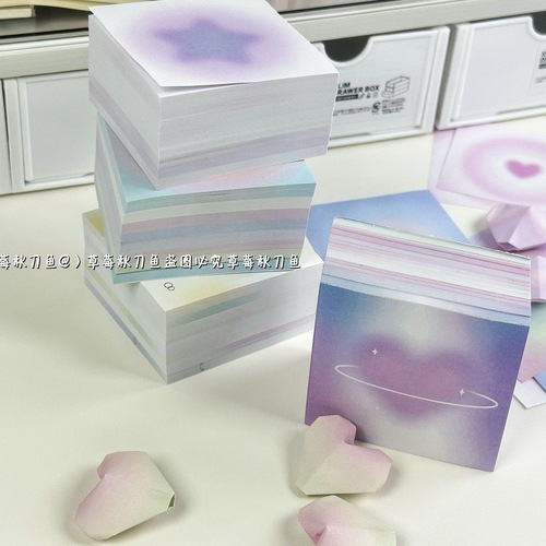 400 sheets of gradient halo three-dimensional love origami hand-made origami extra-thick sticky note colored paper square rose stacked paper