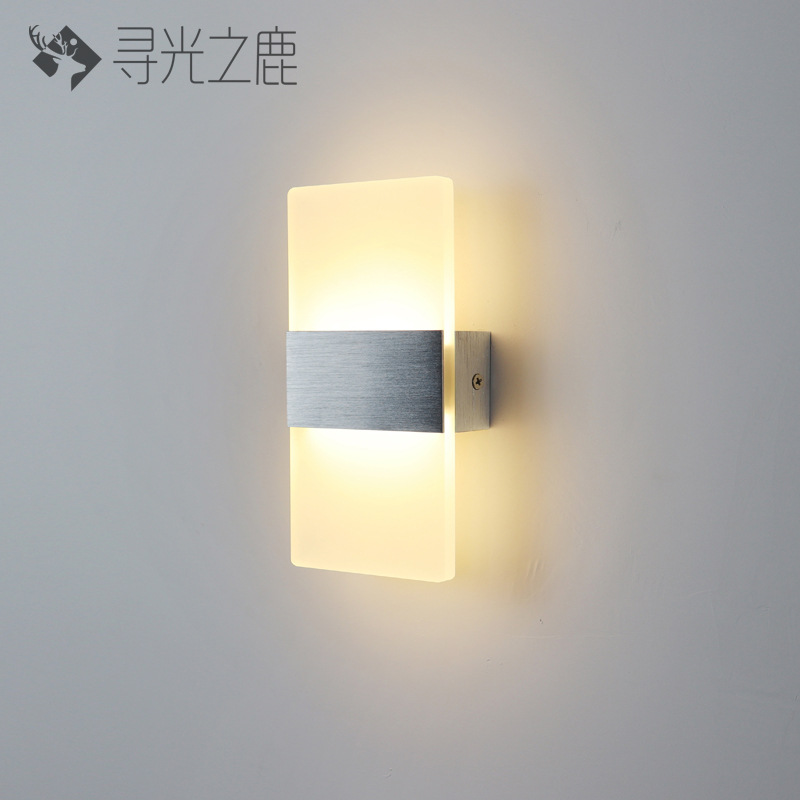 Lámpara de pared de acrílico LED simple lámpara de noche dormitorio salón Hotel pasillo LED iluminación de ingeniería