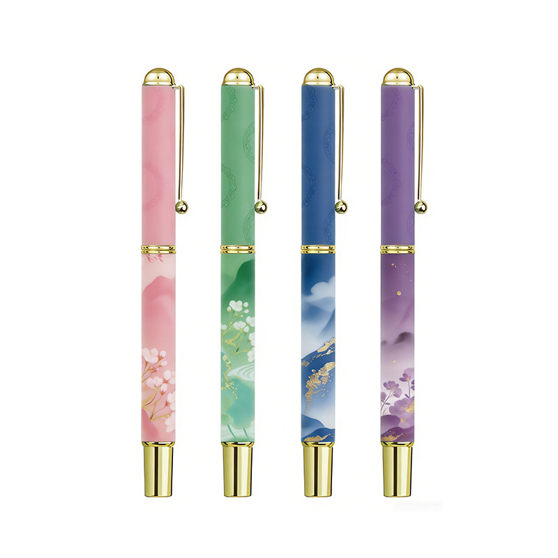 Bolígrafo de transferencia térmica personalizado multicolor impresión de patrón de gradiente bolígrafo de bolígrafo neutro regalos corporativos