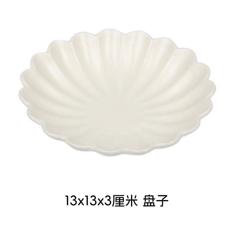 白磁クラフト、シンプルスタイル、高級感、創作花の賛歌、陶磁器食器セット、お手入れ簡単食器セット|undefined