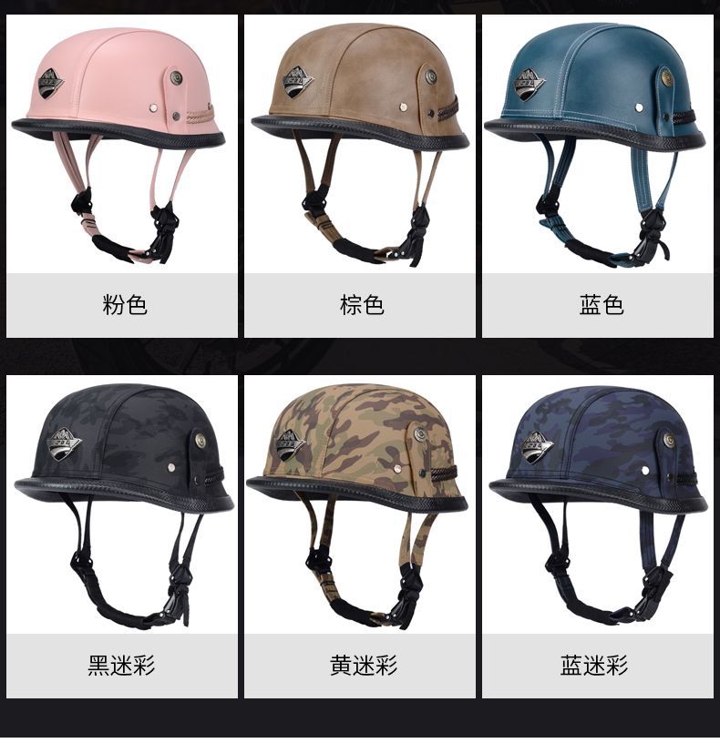 Scooter German Style Helmet Cruiser Retro Half Helmet Harley Motorcycle Helmet