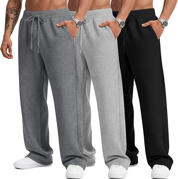 Men's Performance Joggers 3-pack Quick-dry Relaxed Fit Sweatpants_voghion.com