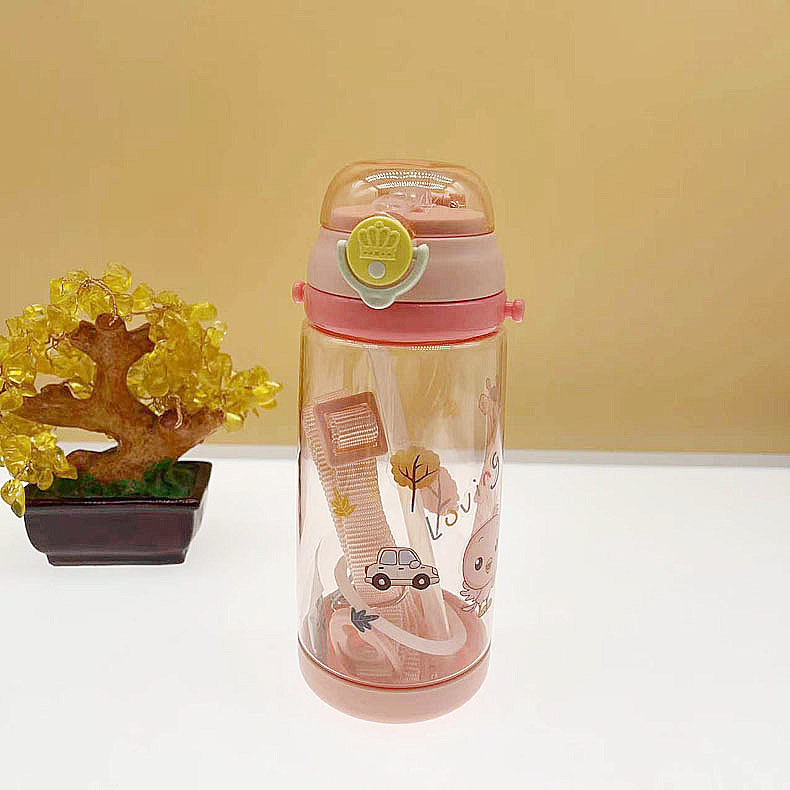 Taza para niños taza de agua de paja para estudiantes taza de agua femenina resistente a altas temperaturas taza de plástico transparente de gran capacidad hervidor de aspecto alto