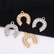 欧美跨境镶钻英文字母合金配件diy手工简约个性项链耳环饰品材料