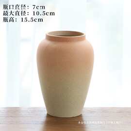 大口径花器素烧陶瓷水培花瓶摆件陶罐复古民宿新中式简约家居耐用