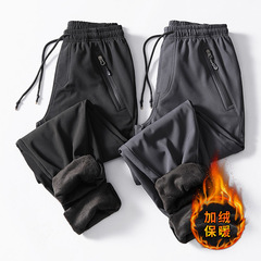 Men's Winter Fleece Insulated Windproof Waterproof Thick Warm Softshell Hiking Pants for Women Live Streaming Supply