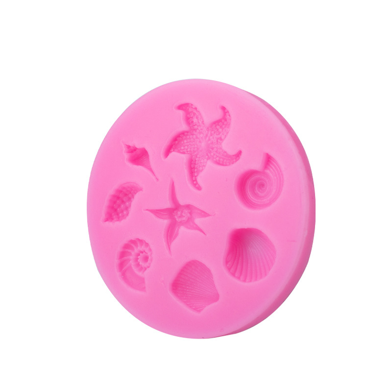 DIY líquido fondant molde de silicona arcilla suave cerámica DIY serie marina molde modelado concha de mar