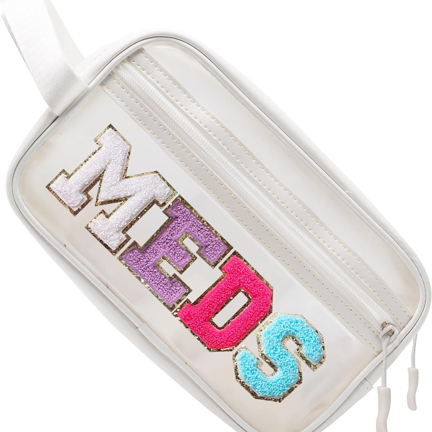 도매 크로스 보더 아마존 폭발 매트 하이 엔드 감각 pu 휴대용 셔닐 실 자수 편지 화장품 가방 보관 가방