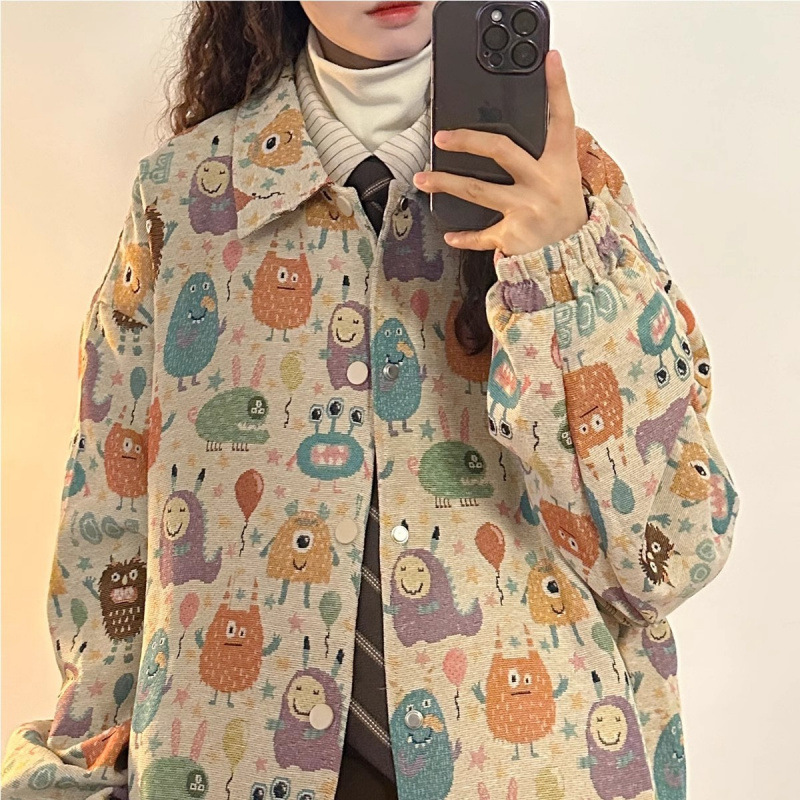 Japanese retro cartoon jacket for men and women