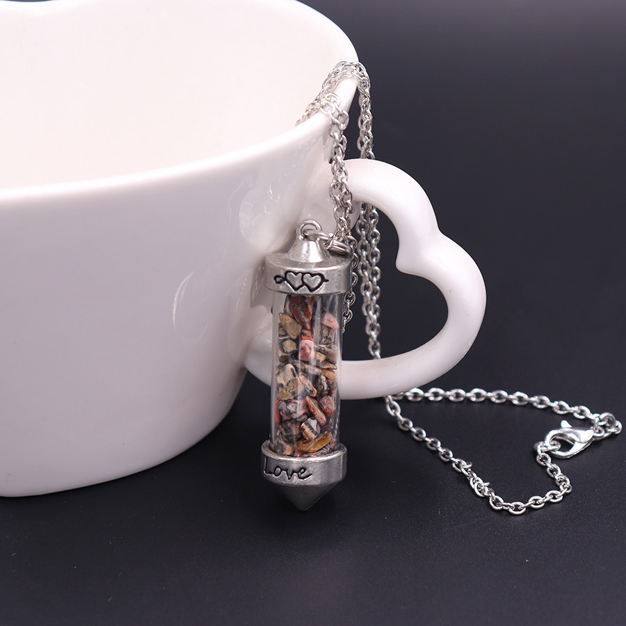 Nuevo collar largo de cristal con doble punta cónica y piedras trituradas, estilo corazón, amor, pareja, cadena para suéter, venta al por mayor image 18