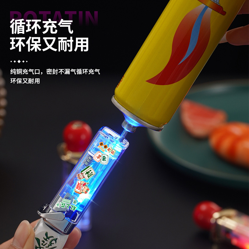 ネットの赤いサイコロの発光の閃光の明かりの防風の空気のライターのまぶしいクールな回転の解凍の創意の漫画の贈り物の潮|undefined